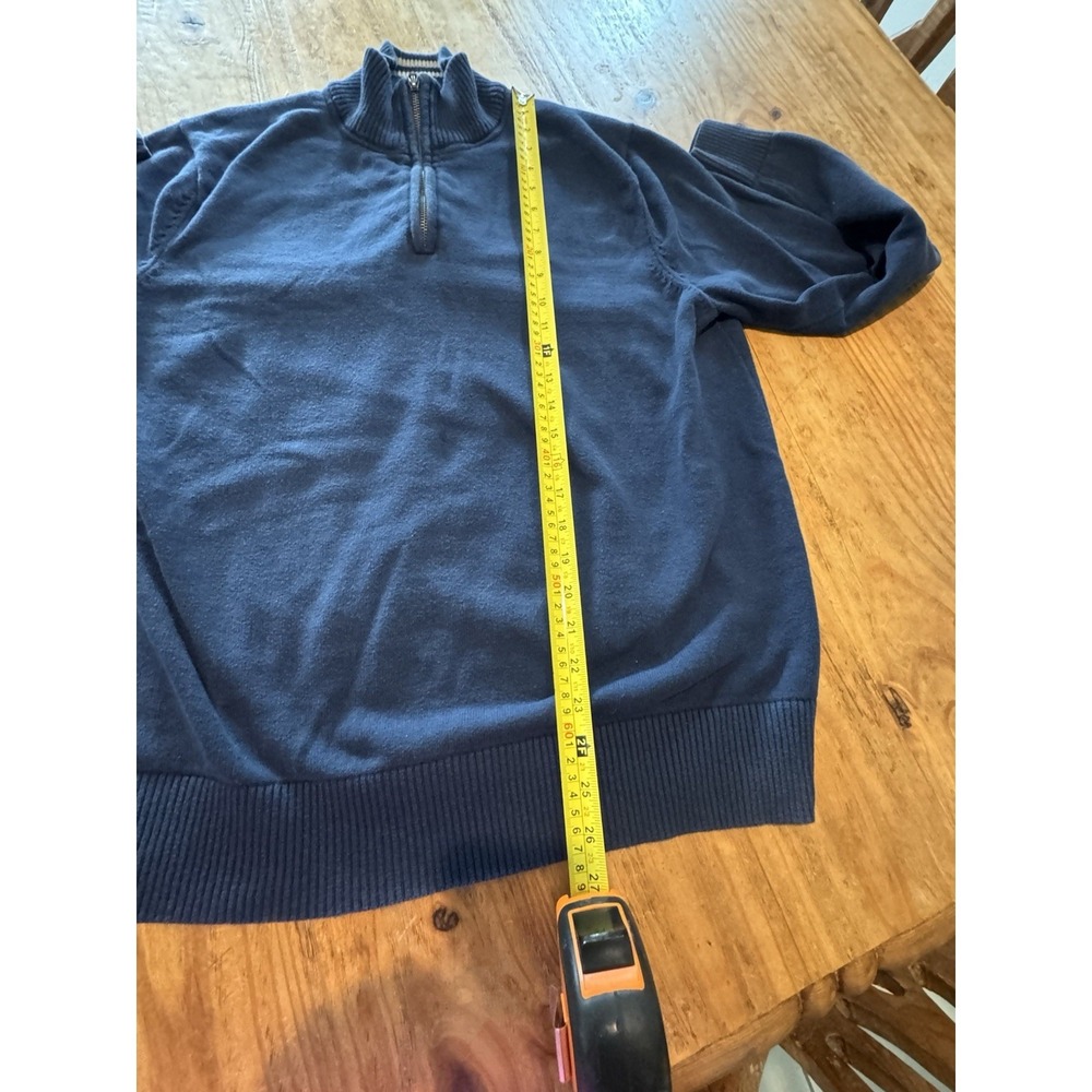 Tommy Hilfiger Pull Over Sweater Men's XL 1/4 Zip Up Mock Neck Navy Blue - Picture 5 of 7